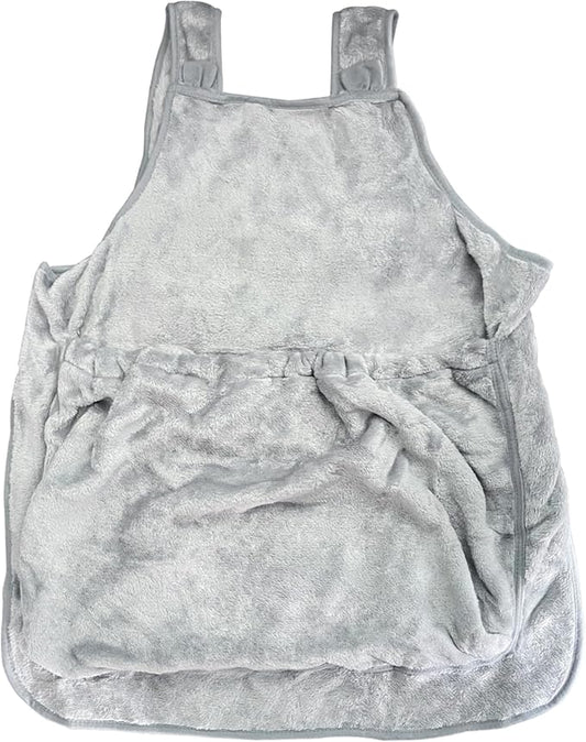 Pet Plush Carrier Apron with Adjustable Sleeping Bag Hands Free Sling Holder Cat Carrying Bonding Pouch for Small Dogs and Cats (Gray-b)