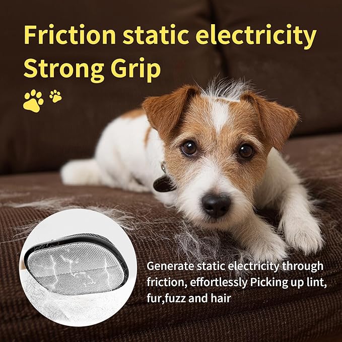 Pet Hair Removal Glove for Cats & Dogs, Electrostatic Pet Hair Gloves, Reusable Pet Hair Remover Tool, Animal Hair Remover for Furniture, Clothing, Couch, Carpet, Car Seat - 2PCS