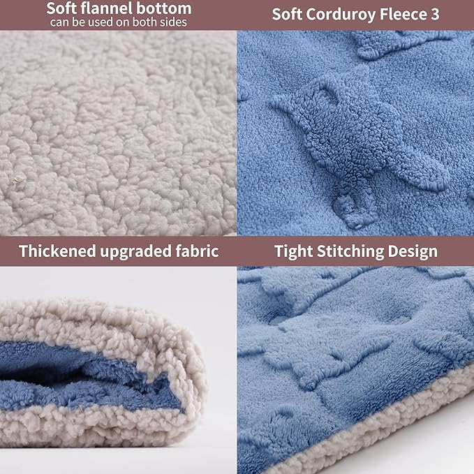 Self Warming Cat Bed, 28 X 22 Inch Reversible Two-Sided Use Self Heating Mat for Cats and Dogs, Washable Cat Warming Pad for Indoor Use, Cozy Flannel Base. (M - 28 X 22 Inch)