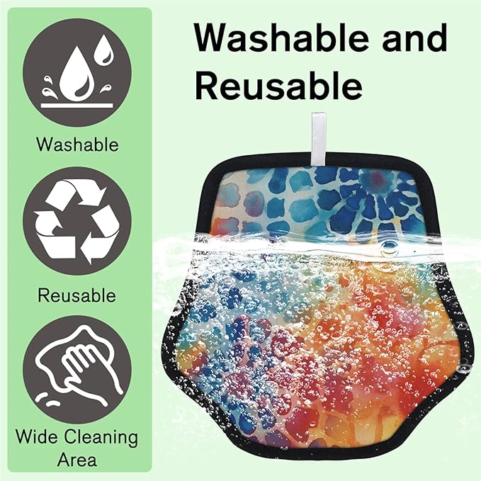 Colorful Tie Dye Pattern Electrostatic Pet Hair Removal Glove for Cats & Dogs - Reusable Grooming Mitt for Couch, Carpet, Car Seat & Laundry - Large 9x9 Inch