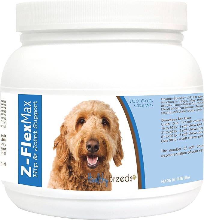 Healthy Breeds 1121-Gdoo-002 100 Count Golden Doodle Z-Flex Max Hip And Joint Soft Chews, One Size