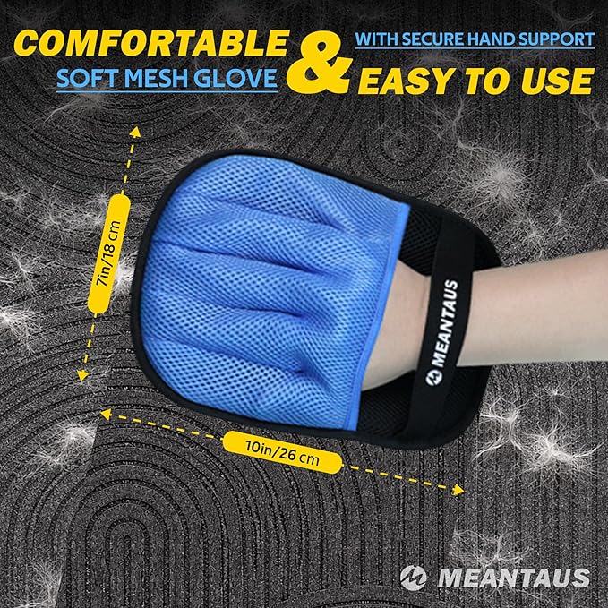 Reusable Pet Hair Removal Mitt – Electrostatic Fur Remover for Dogs & Cats, Removes Pet Hair from Furniture, Bedding, Clothes & Car Seats – Washable & Reusable (Standard Version)