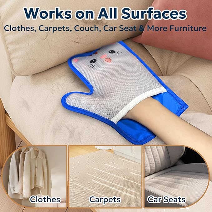 Pet Hair Removal Glove - Electrostatic Magic Pet Hair Remover, Portable & Reusable Dog & Cat Fur Remover Tool for Clothes, Couch, Furniture, Carpet, and Car Seats,1 PCS