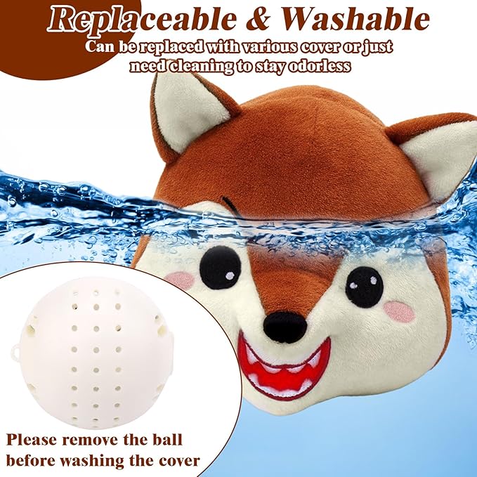 Mity rain Interactive Dog Toys Fox with Thicken Plush, Moving Dog Toy with Recording Mode Shaking & Singing Mode Bouncing, Funny Ball Jumping to Keep Them Busy & Chase, Rechargeable (No Zipper)