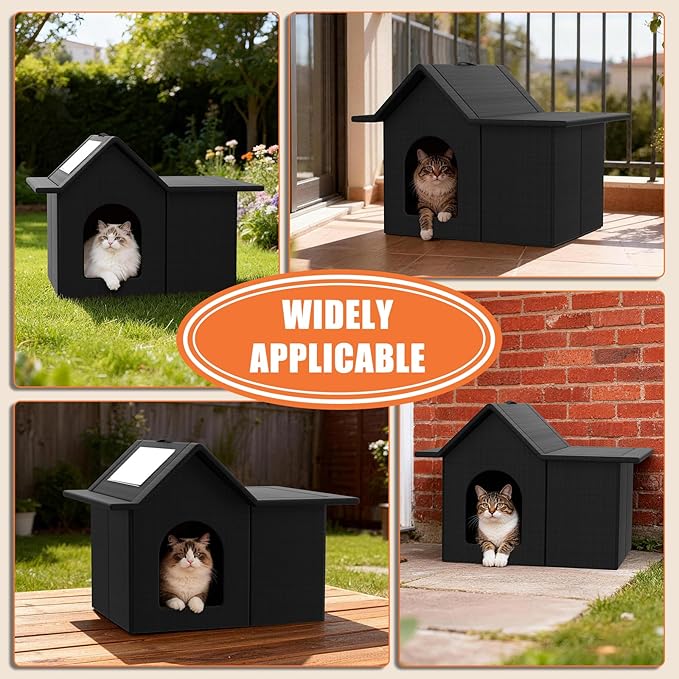 Outdoor Cat House, Weatherproof Pet Shelter for Cats, Durable Cat Bed for Outdoor Indoor, Easy Assembly