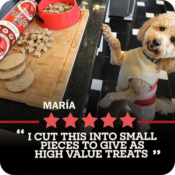 Redbarn Pet Products All-Natural Premium Rolled Dog Food, Beef Recipe - Soft Semi-Moist Wet Formula for High Protein Diet, Training Rewards, & Treat Pill Concealer - 4 lb, 1 Count
