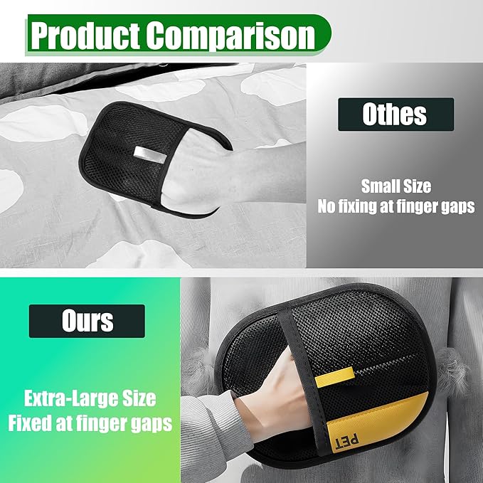 Pet Hair Remover Gloves for Cats & Dogs, 2025 Newly Upgraded Electrostatic Pet Hair Removal Glove, Reusable Premium Mitt for Clothing,Couch, Furniture, Carpet, Car Seat, Curtain