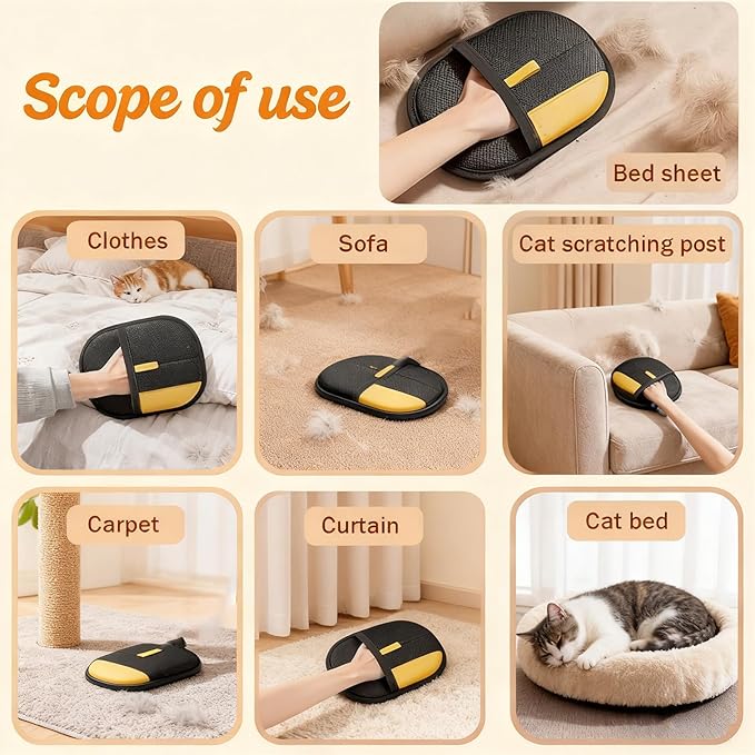 Pet Hair Removal Glove for Cats and Dogs, Pet Hair Remover Electrostatic Gloves, Efficient Electrostatic Pets Hair Remover Grooming Tool Suitable for Sofas, Carpets, Clothes (1 PCS)