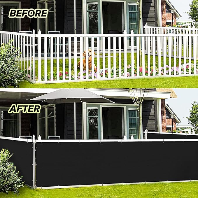 LOVE STORY 3'x12' Black Balcony Screen Privacy Fence Cover UV Protection (HDPE) Weather-Resistant 3 FT Height Shield for Deck, Patio, Backyard, Outdoor Pool, Porch, Railing