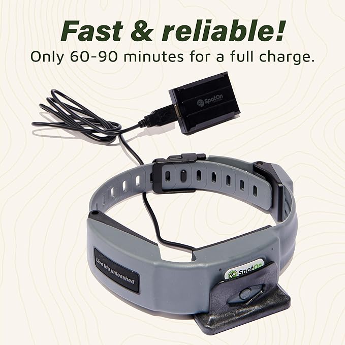 SpotOn GPS Dog Fence Charging Kit, Portable Charger for Wireless Dog Fence & GPS Tracker, Extended Battery Life Mode, Includes Collar Cradle, Plug & Cable, Collar Sold Separately