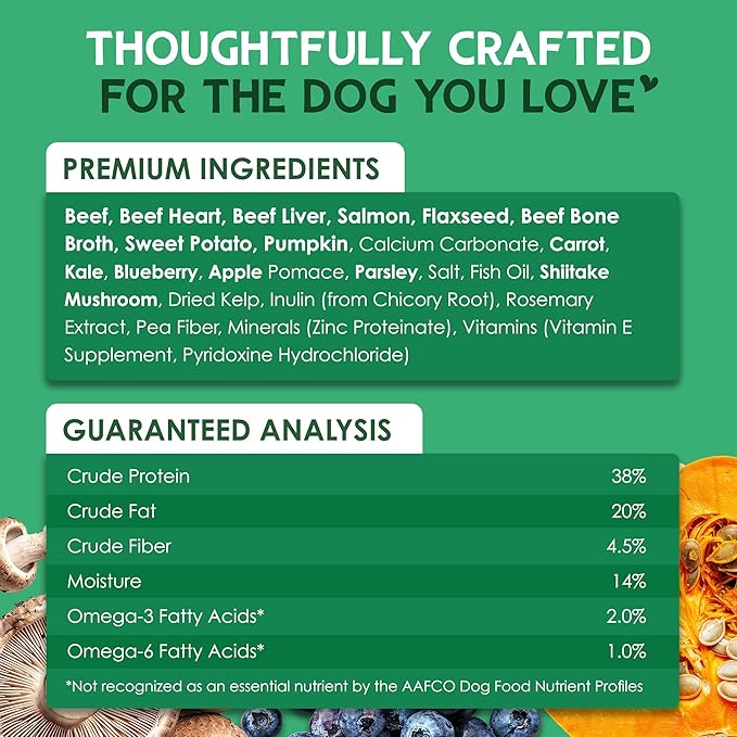 Farmland Traditions The Good List Air-Dried Dog Food, Premium Beef & Bone Broth for Dogs, Protein Rich & Grain-Free Nutrition, 5.5 Pound Bag