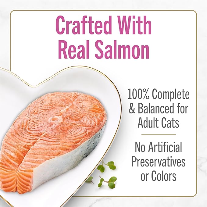 Fancy Feast Purina Petites Seared Salmon Entree with Spinach in Gravy Gourmet Wet Cat Food - 2.8 oz. Tubs,(Pack of 24)