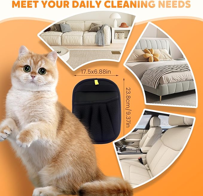 Pet Hair Remover Gloves, Electrostatic Removal Gloves for Pet Hair, Cat & Dog Hair Removal Tool for Furniture Couch