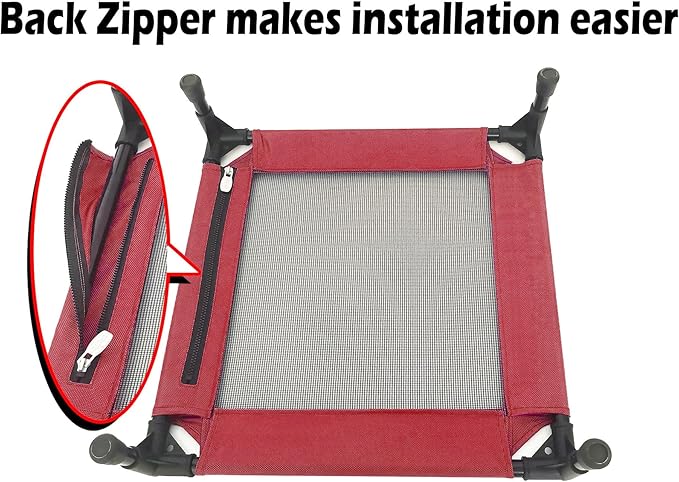 Pozico Elevated Pet Bed with Breathable Mesh for Small Cat and Dog, Raised Cooling Pet Cot for Puppy and Kitty, 18.9x18.9 inch (Red Bed)