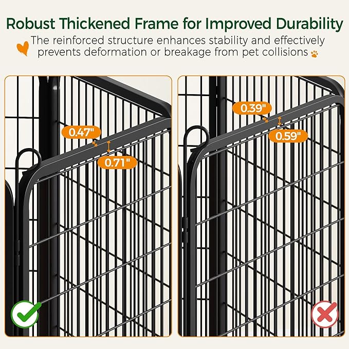 Yaheetech Dog Playpen Outdoor, 32 inch 16 Panels Dog Pen Indoor Heavy Duty Puppy Exercise Pen Metal Pet Fence for RV Camping/Yard/Garden