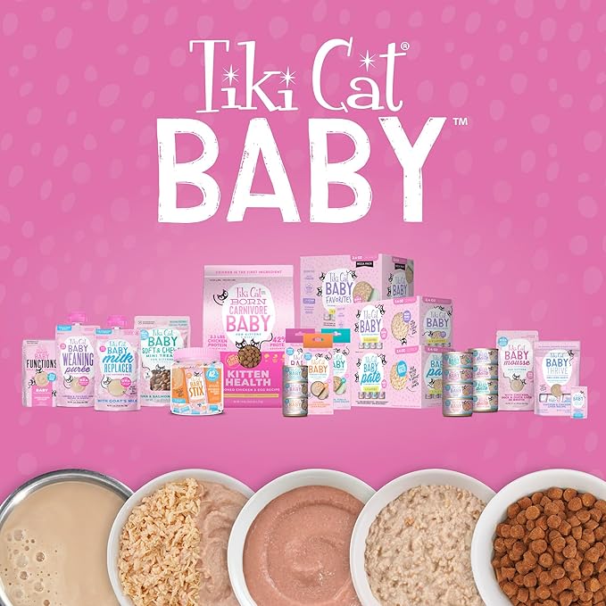 Tiki Cat Baby Mousse Wet Cat Food, Chicken, Tuna & Chicken Liver, 2.4 oz. Pouch (12 Count)