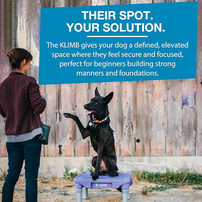 Blue-9 Happy Dog Starter Bundle with KLIMB Dog Training Platform & Traction Mat and Inspire Training Treat Pouch & Training Treats, Blue