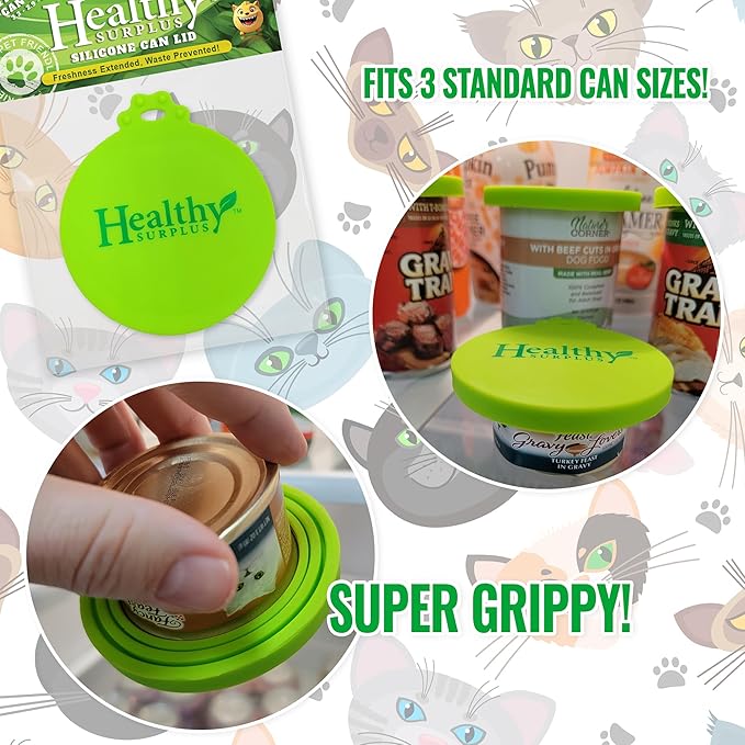Healthy Surplus Chunks in Gravy Variety 18 Cans Wet Cat Food | Salmon & Chicken Recipes | Each Can Net Wt 3 OZ (85 G) Silicon Can Lid Bundle