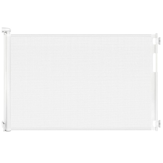 70 Inch Wide Retractable Baby Gate for Doorways, Extra Long Dog Gate Indoor Pet Gate Retractable Gate Outdoor Gates for Decks, Extra Long Baby Gates for Large Openings, White