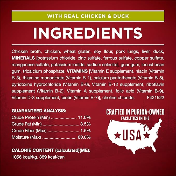 Purina ONE True Instinct Tender Cuts in Gravy with Real Chicken and Duck, with Real Beef and Salmon High Protein Wet Dog Food Variety Pack - (Pack of 1) 13 oz. Cans