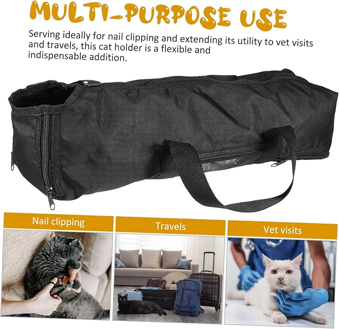 Totority Cat Grooming Bag for Nail Trimming and Bathing Breathable Mesh Cat Carrier Zipper PET Accessory for Easy Grooming and Bathing