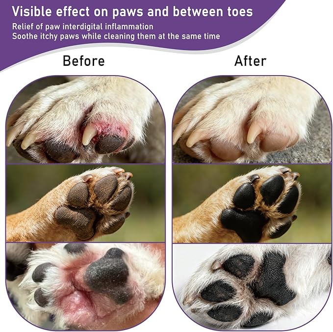 3.4oz Rinse-Free Dog Paw Cleaner - Gentle for Sensitive Paws,Dog Toe Cleaner to Reduce Occasional Licking, Deep Clean & Moisturize, Pet Grooming Supplies