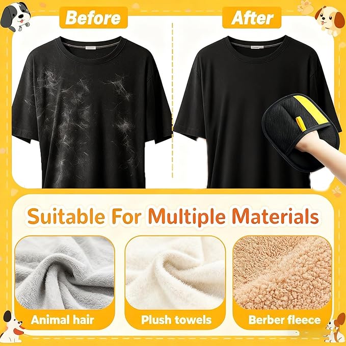 Pet Hair Removal Glove for Cats and Dogs, Pet Hair Remover Electrostatic Gloves, Efficient Electrostatic Pets Hair Remover Grooming Tool Suitable for Sofas, Carpets, Clothes (1 PCS)