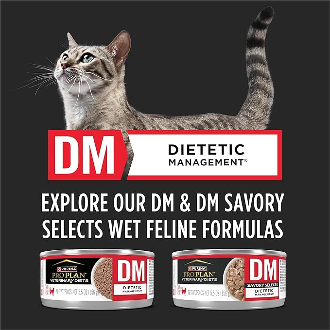 Purina Pro Plan Veterinary Diets DM Dietetic Management Feline Formula Dry Cat Food - 3.5 lb. Bag