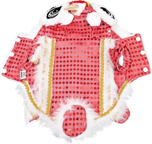 Festive Dog Clothes Lion Dance Costume Red S Puppy New Year Apparel Pet Supplies
