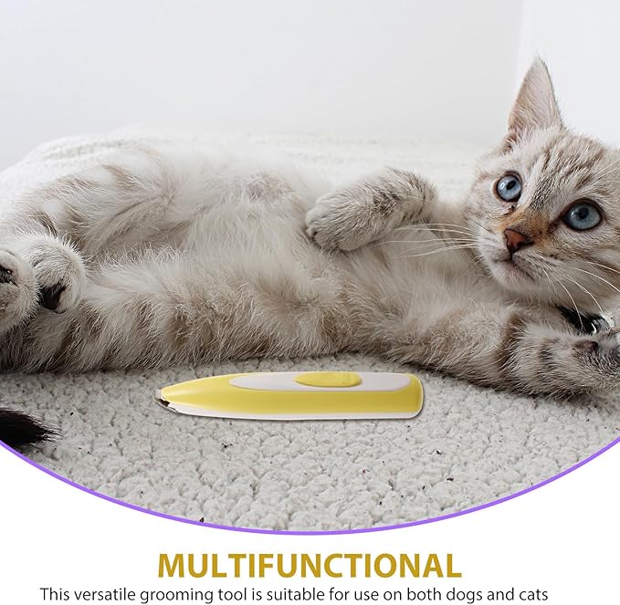 Kisangel Battery-Powered Electric Pet Hair Clippers Quiet Grooming Trimmer for Cats and Dogs Portable Cordless Cat Hair Removal Tool for Home and Travel Use