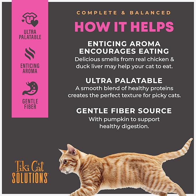 Tiki Cat Solutions Mousse Multipack Wet Cat Food, Fussy, Duck Liver & Egg, 2.4 oz. Pouch (12 Pack)