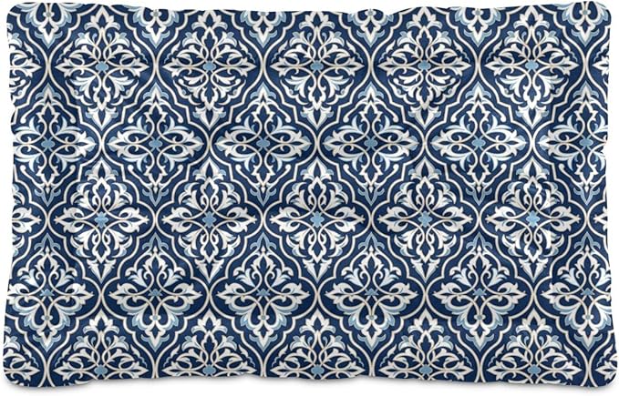 Dog Bed for Crate Washable Pet Sleep Pad, Floral Motif Kennel Mat with Non-Slip Bottom, Soft Fluffy Supplies Pet for Dogs and Cats (36x24 inch)