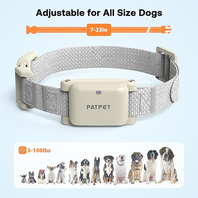 PATPET Dog Training Collar - IPX7 Waterproof Static Collar for 8-100lbs Small Medium Large Dogs, 1800ft Rechargeable Dog Trainer, 3 Safe Modes