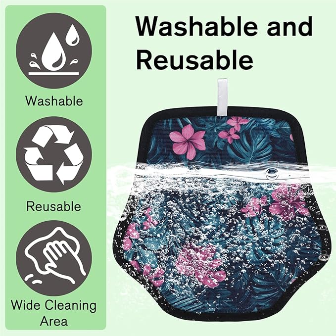 Flower Palm Leaf Electrostatic Pet Hair Removal Glove for Cats & Dogs - Reusable Grooming Mitt for Couch, Carpet, Car Seat & Laundry - Large 9x9 Inch