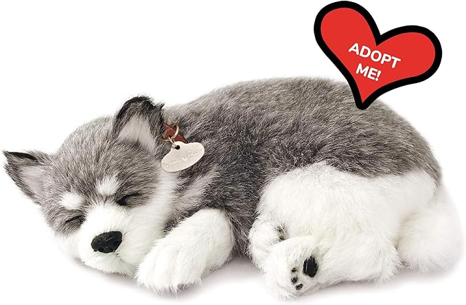 Original Petzzz Alaskan Husky, Realistic Lifelike Stuffed Interactive Pet Toy, Companion Pet Dog with 100% Handcrafted Synthetic Fur