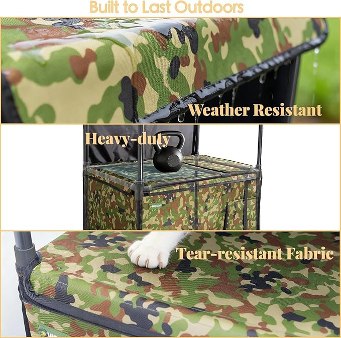 Outdoor Cat House, Heated for Winter Waterproof &Insulated Feral Outside Cat Shelter with Heating Pad, Weatherproof Pet Cottage for Barn, Porch, Garage, Gift for Stray Cats