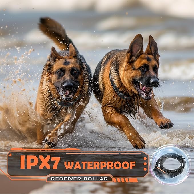 PATPET Dog Training Collar, 1.2 Mile Range 101 Training Levels Dog Shock Collar with Remote Control (15-150 lbs), Waterproof 100% Safe E Collar for Large Breed for 2 Dogs Black Orange