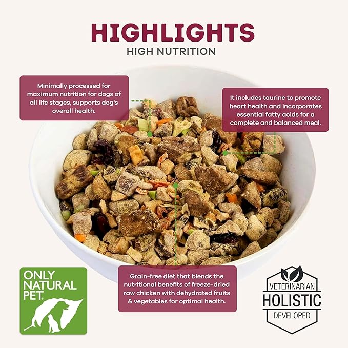 Only Natural Pet - EasyRaw Dehydrated Raw Dog Food Formula, Contains Real Wholesome Nutrition, Low Glycemic, Paleo Friendly, Non-GMO - Chicken & Sweet Potato Flavor - 2 lb Bag (Makes 10 lbs)-C2