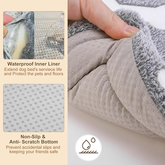 BEAUTYZOO Dog Bed Crate Pad 30 x 20 inch, Washable Dog Crate Mat for Medium Sized Dogs, Anti-Slip Pet Crate Bed Kennel Pad, Durable Cozy Puppy Sleeping Mat Rectangle Mattress, Grey