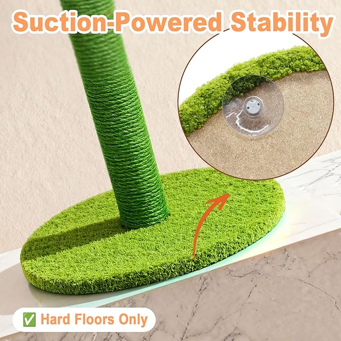 Sunflower Cat Scratching Post & Interactive Toy | 38" Tall Scratcher with Rotating Flower Top for Indoor Cats, from Kittens to Large Adults