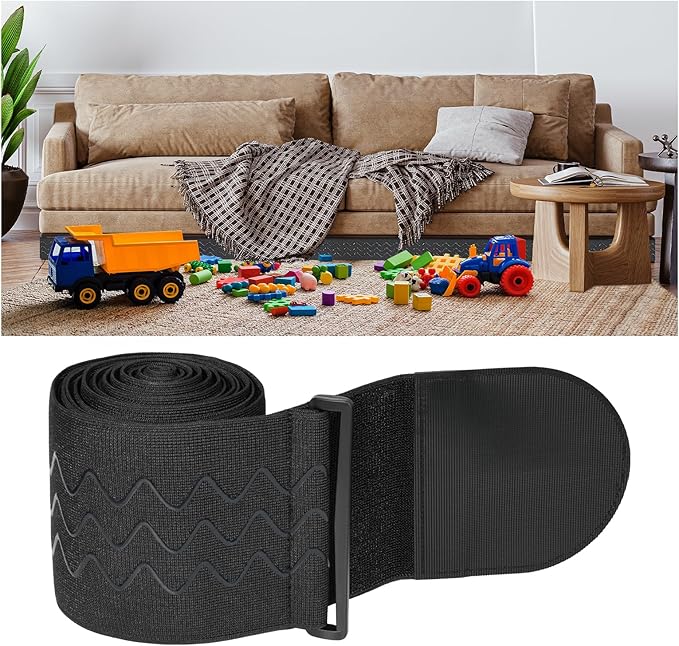Under Couch Blocker for Kid and Pet Toys, Adjustable Toy Blocker for Under Couch, Toy Blocker Stop Things from Going Under Sofa, Bed, and Other Furniture, Easy to Install, 5" x 157 inch