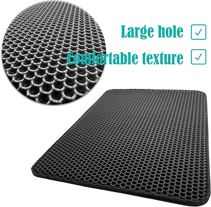 HTTMT- (15.7x12 inch) Pet Supplies Cats Litter & Housebreaking 30X40 Black Cat litter Mat Double Layer Pad Trapper Folding Pad EVA Foam Rubber