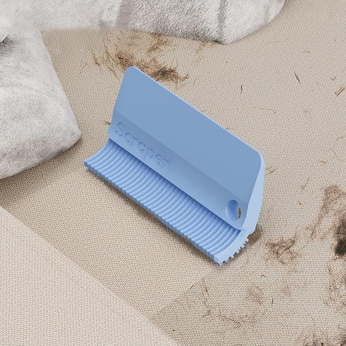 Cat Grooming Brush Silicone Dog Hair Remover Tool Double-Sided Pet Comb for Cat Dog Rabbit (Blue, One Size)