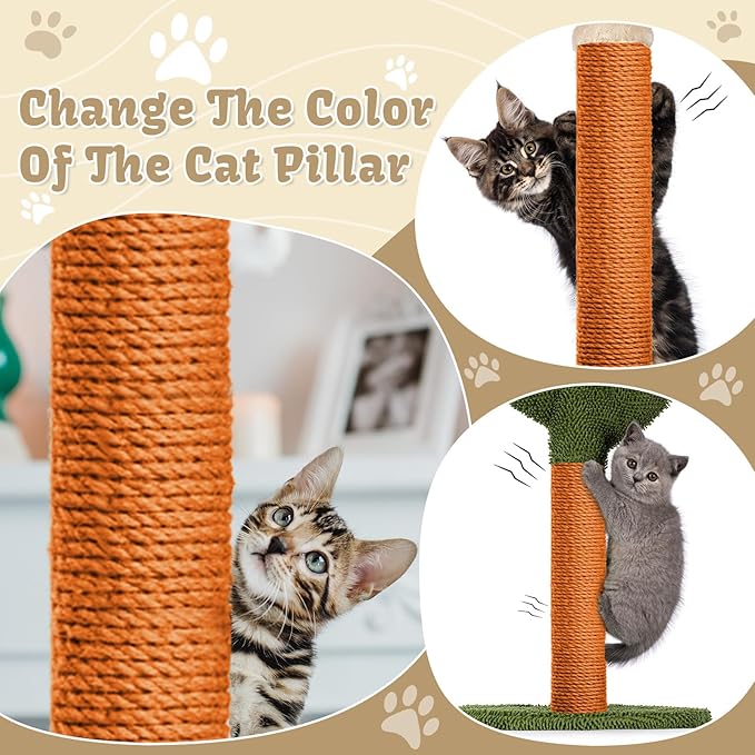 1/4inch ×164ft Natural Cat Tree Jute Rope, Repair and Replace Scratching Post Sisal Rope for Cat Tree Tower Scratching Post DIY (Orange)