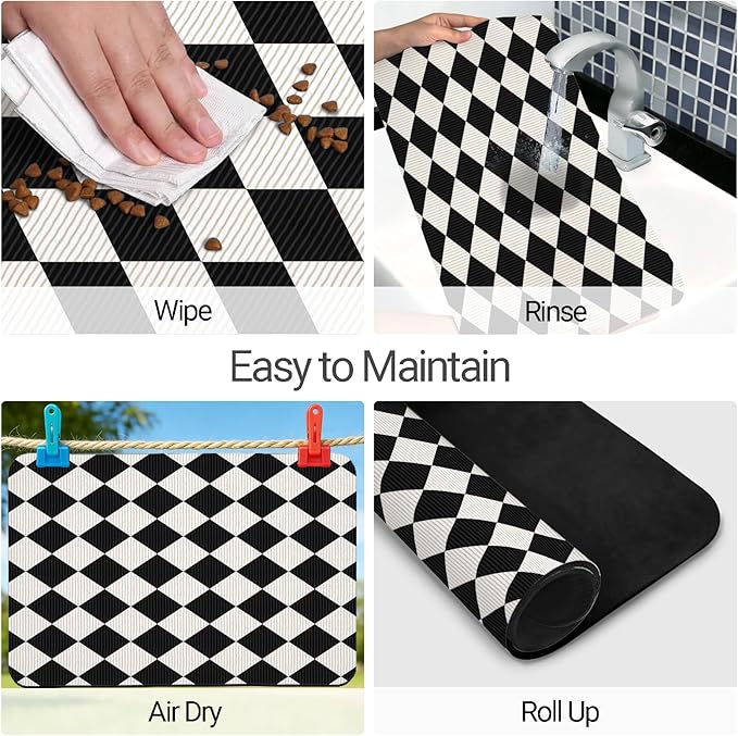 Dog Food Mat, Absorbent Waterproof Non-Slip Pet Cat Bowl Feeding Mat for Food & Water Pet Supplies 16 * 24"