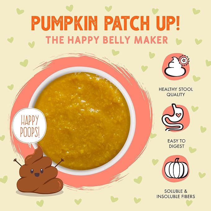 Weruva Pumpkin Patch Up! Pumpkin with Ginger & Turmeric for Dogs & Cats, 1.05oz Pouch (Pack of 12)