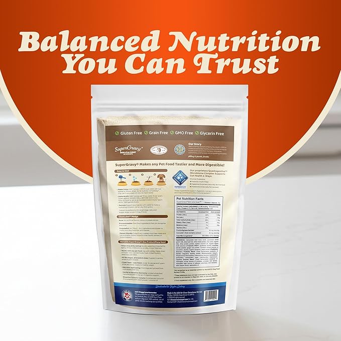 CLEAR CONSCIENCE PET® Bon A' La Goat™ SuperGravy® Natural Dog Food Gravy Topper, Hydration Broth Mix, Gluten and Grain Free Kibble Seasoning Powder Topper for Picky Eaters (13.5 oz. (90 Scoop))