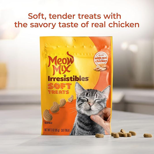 Meow Mix Irresistibles Soft Cat Treats, White Meat Chicken, 3 Ounce (Pack of 5)