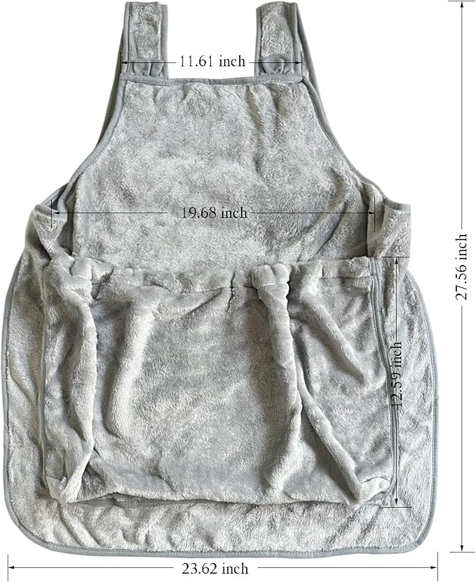 Pet Plush Carrier Apron with Adjustable Sleeping Bag Hands Free Sling Holder Cat Carrying Bonding Pouch for Small Dogs and Cats (Gray-b)