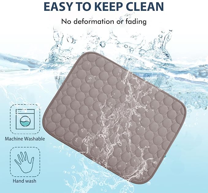 MICROCOSMOS Summer Cooling Mat & Sleeping Pad- Water Absorption Top, Materials Safe, Easy Carry, EZ Clean. Keep Cooling for Pets, Kids and Adults.(Brown, 36" x24")